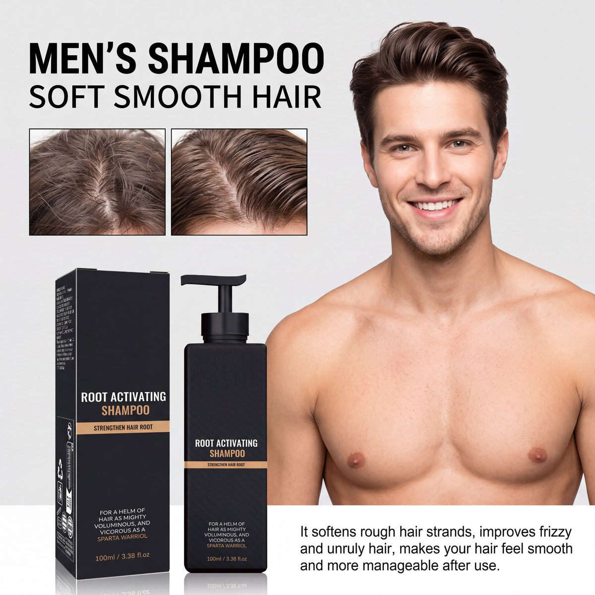 Men's Gentle pH Balanced Shampoo – Nourishing, All Hair Types Men's Shampoo HIP