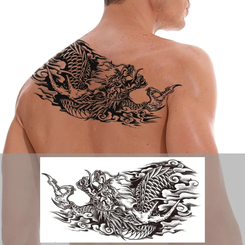 Large Waterproof Temporary Tattoo Sticker – Floral Butterfly Gem