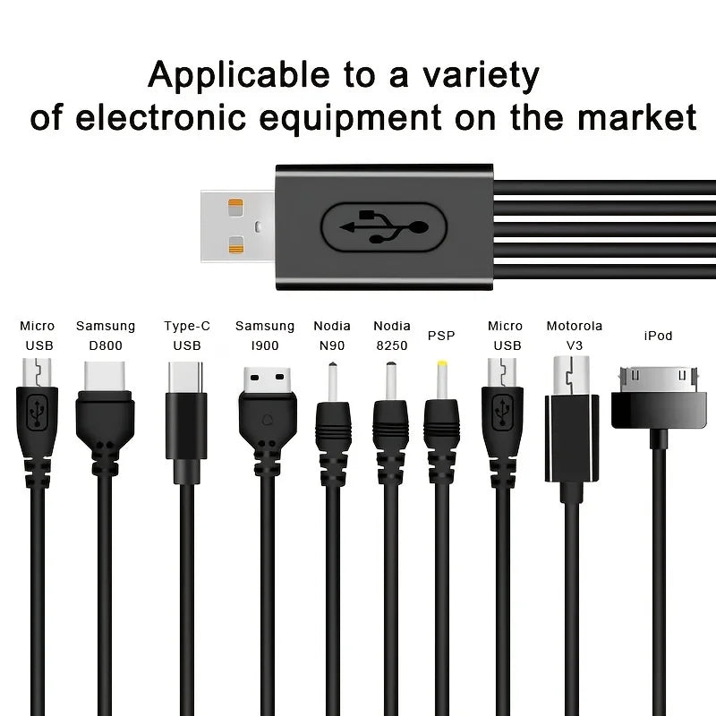 10-in-1 Multi USB Charging Cable – Universal Phone Charger Multi USB Charging Cable HIP