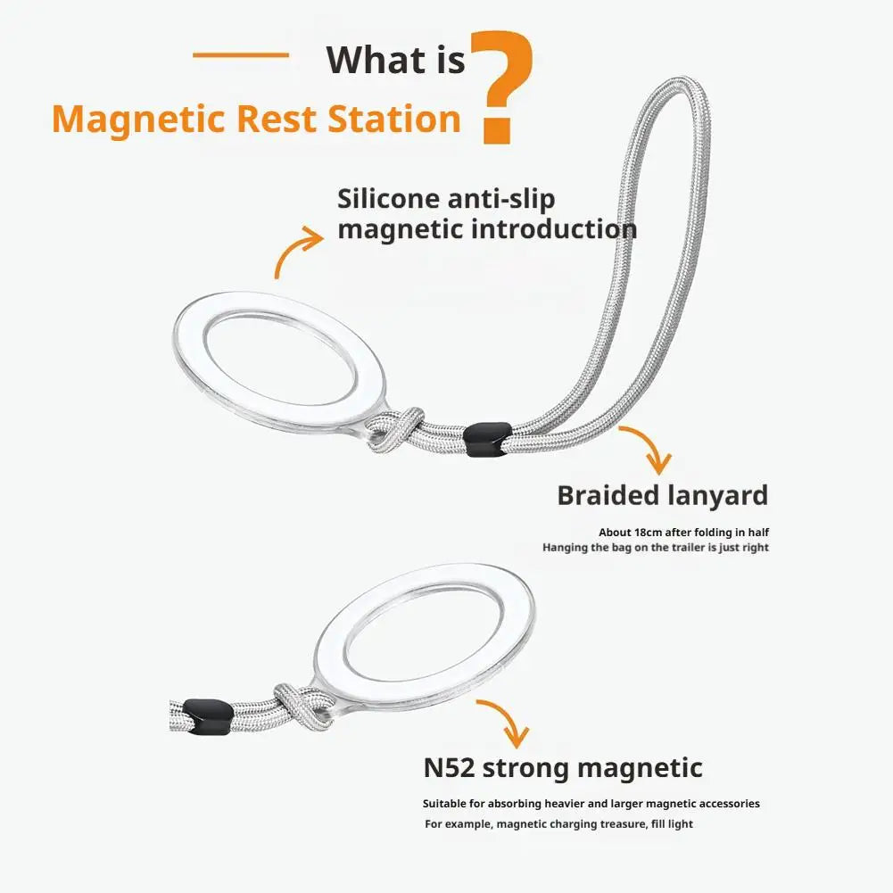 Universal Mobile Phone Magnetic Ring Lanyard Detachable Phone Charm Magnet Ring Wirst Adjustable Bag Strap for iPhone HIP