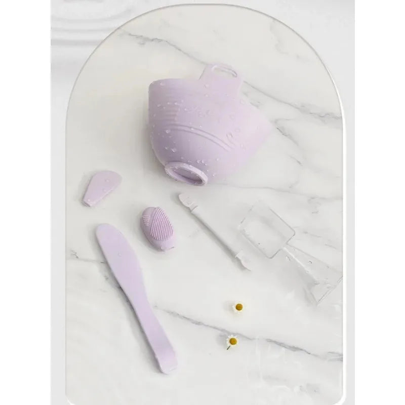 Silicone Face Mask Mixing Bowl Set with Massage Brush Face Mask Tool Set HIP