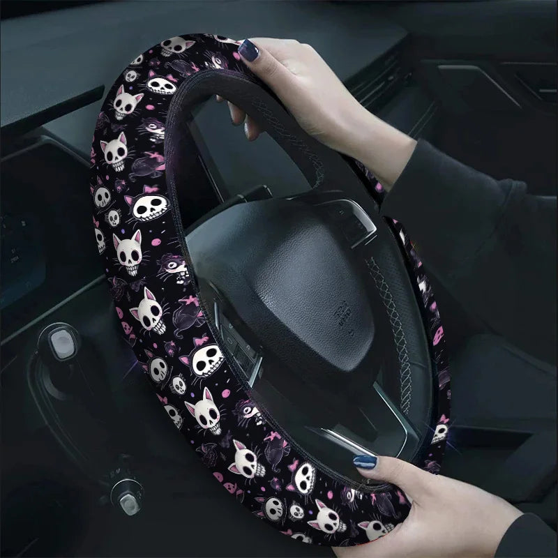 Gothic Skull Steering Wheel Cover – Anti-Slip & Easy Install Steering Wheel Cover HIP 1
