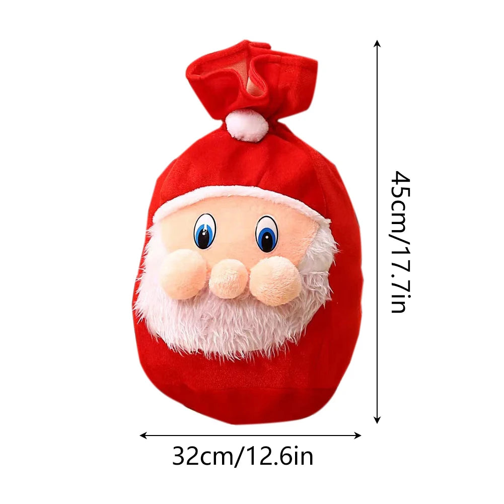 1PCS Velvet Santa Sack Velvet Reusable Christmas Bags Drawstring for Gifts Wrapping Large Xmas Bags for Presents HIP
