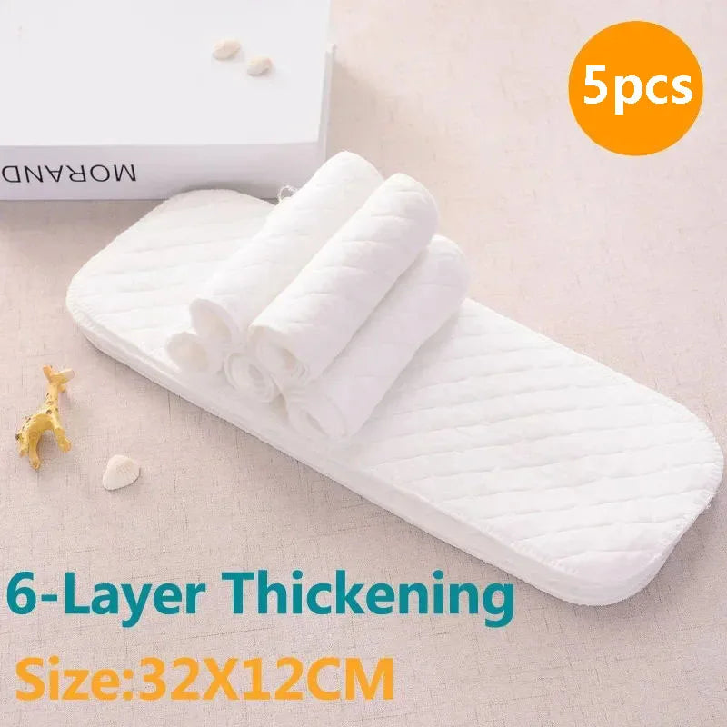 Washable Cotton Baby Diapers – Reusable 2/5 Pack Cloth Baby Diaper HIP C16-6 layer-5pcs
