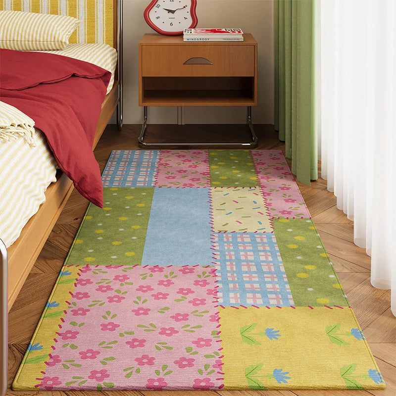 Soft Faux Cashmere Bedroom Rug – Modern Geometric Floor Mat Area Rug HIP GU6373-YD 40x120cm