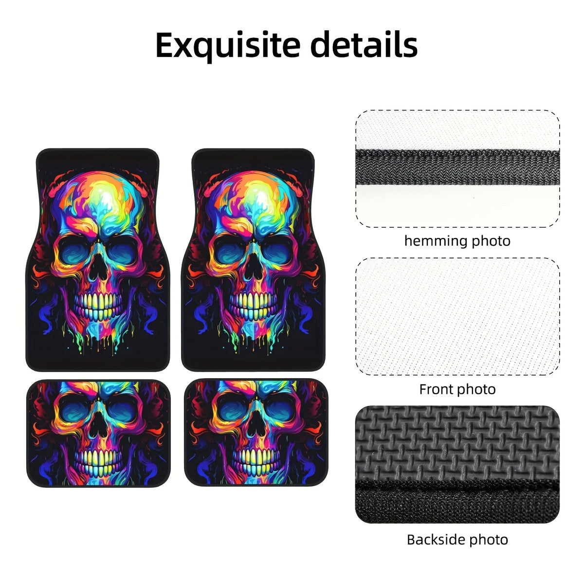 4-Piece Skull Car Floor Mats – Waterproof Universal Fit Car Floor Mats HIP