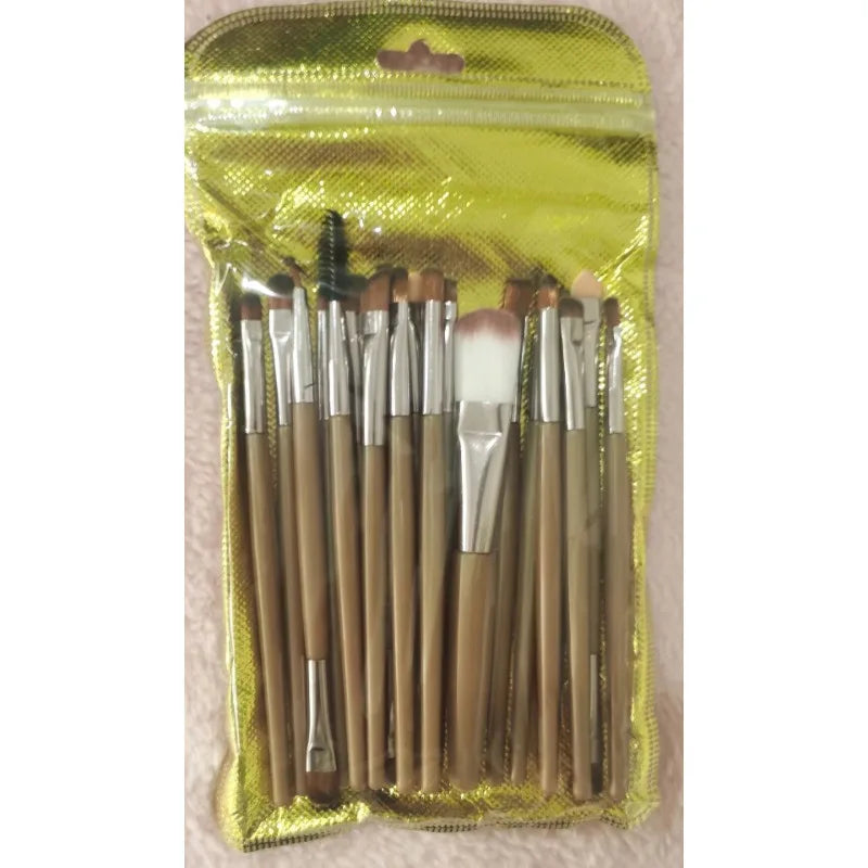 RUZOFO 20-Pc Double-Ended Soft Bristle Makeup Brush Set Makeup Brush Set HIP C612-Coffee 20pcs