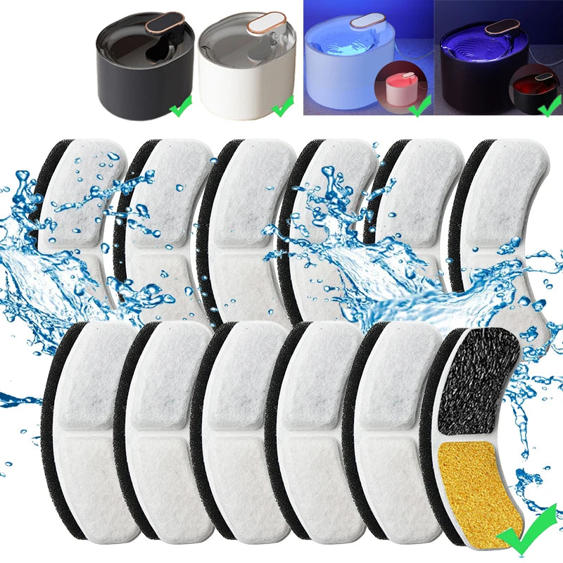 12/6set Filters Element Replaced Activated Carbon Filter Cat Water Fountain Accessories Replacement Resin Resin Filter Element HIP