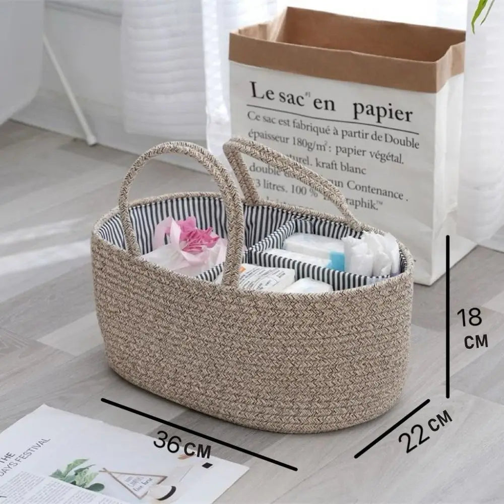 Large Cotton Rope Baby Nappy Storage Basket & Organiser Storage Basket HIP
