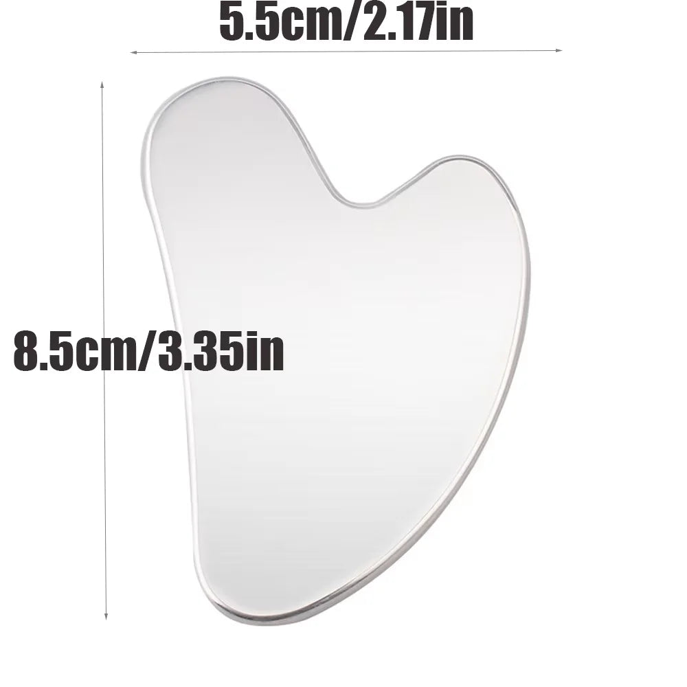 Stainless Steel Gua Sha Scraper – Face, Neck & Body Massager Gua Sha Scraper HIP C733-Sliver 1pcs
