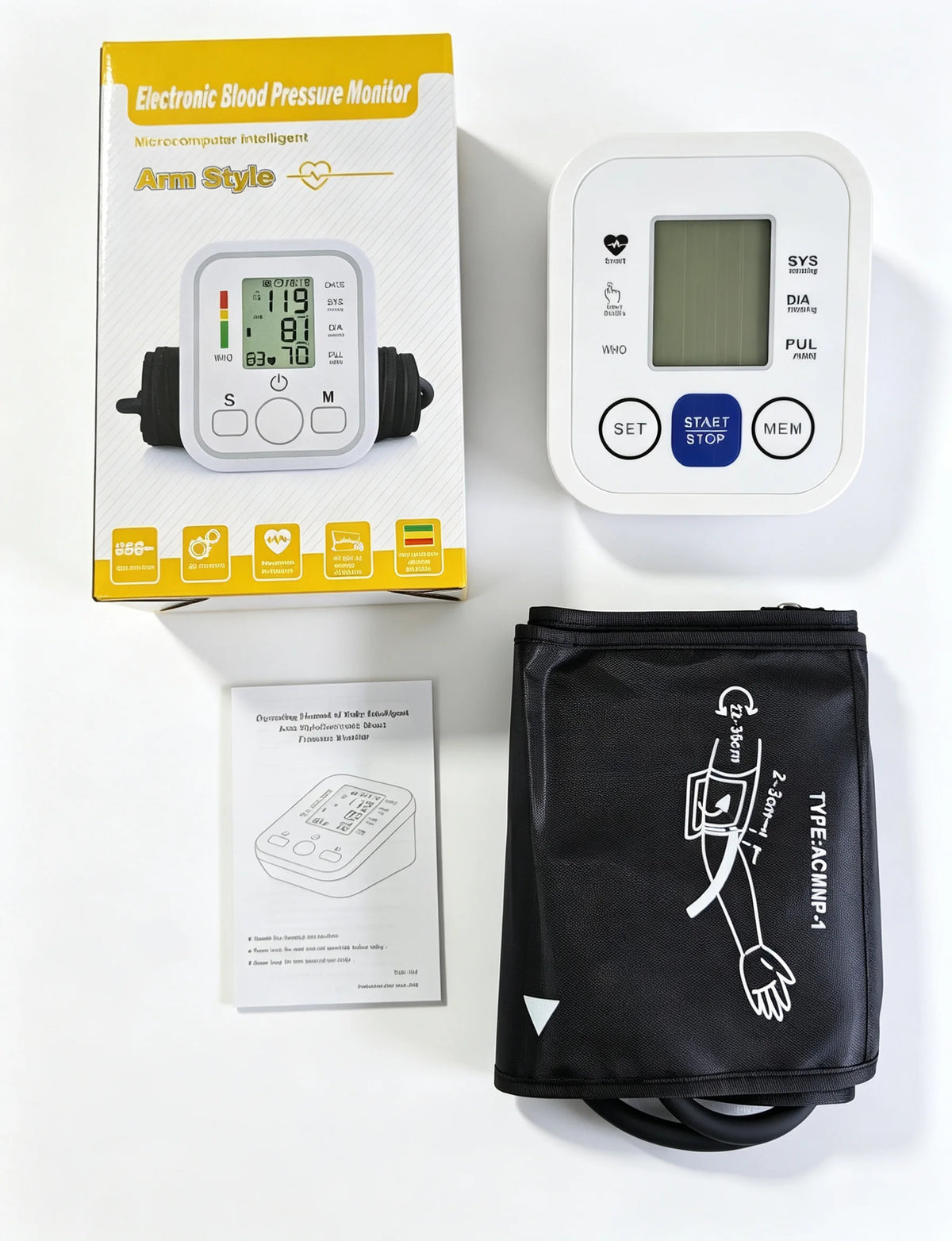Fireurus Digital Upper Arm Blood Pressure Monitor | Heart Rate Blood Pressure Monitor HIP