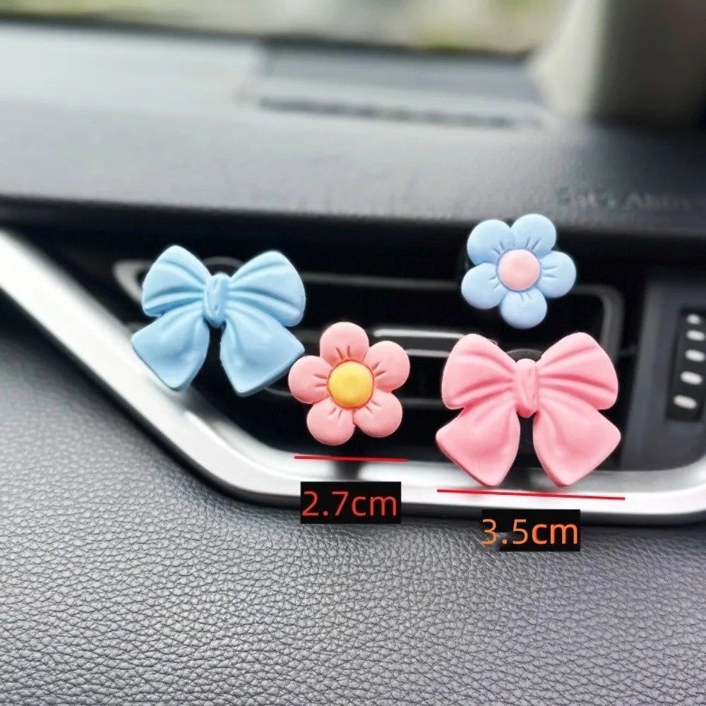 8-Pack Car Air Vent Clips – Sunflower & Bow Knot Decor Car Vent Ornament HIP