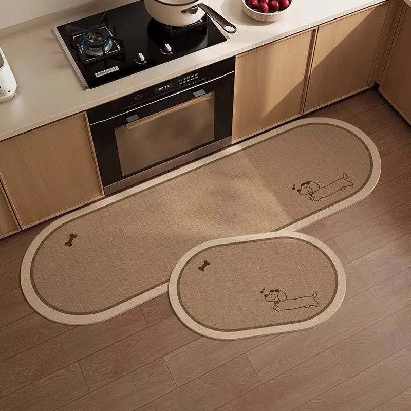 PVC Leather Kitchen Floor Mat – Waterproof Non-Slip Long Rug Kitchen Floor Mat HIP GU5818-P 1pc 140x200cm