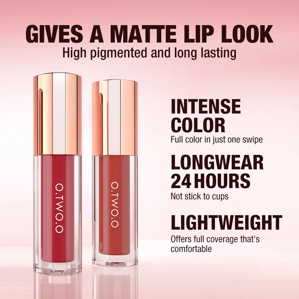O.TWO.O Velvet Matte Lipstick – Waterproof Long-Lasting Lip Stain Matte Lip Stain HIP