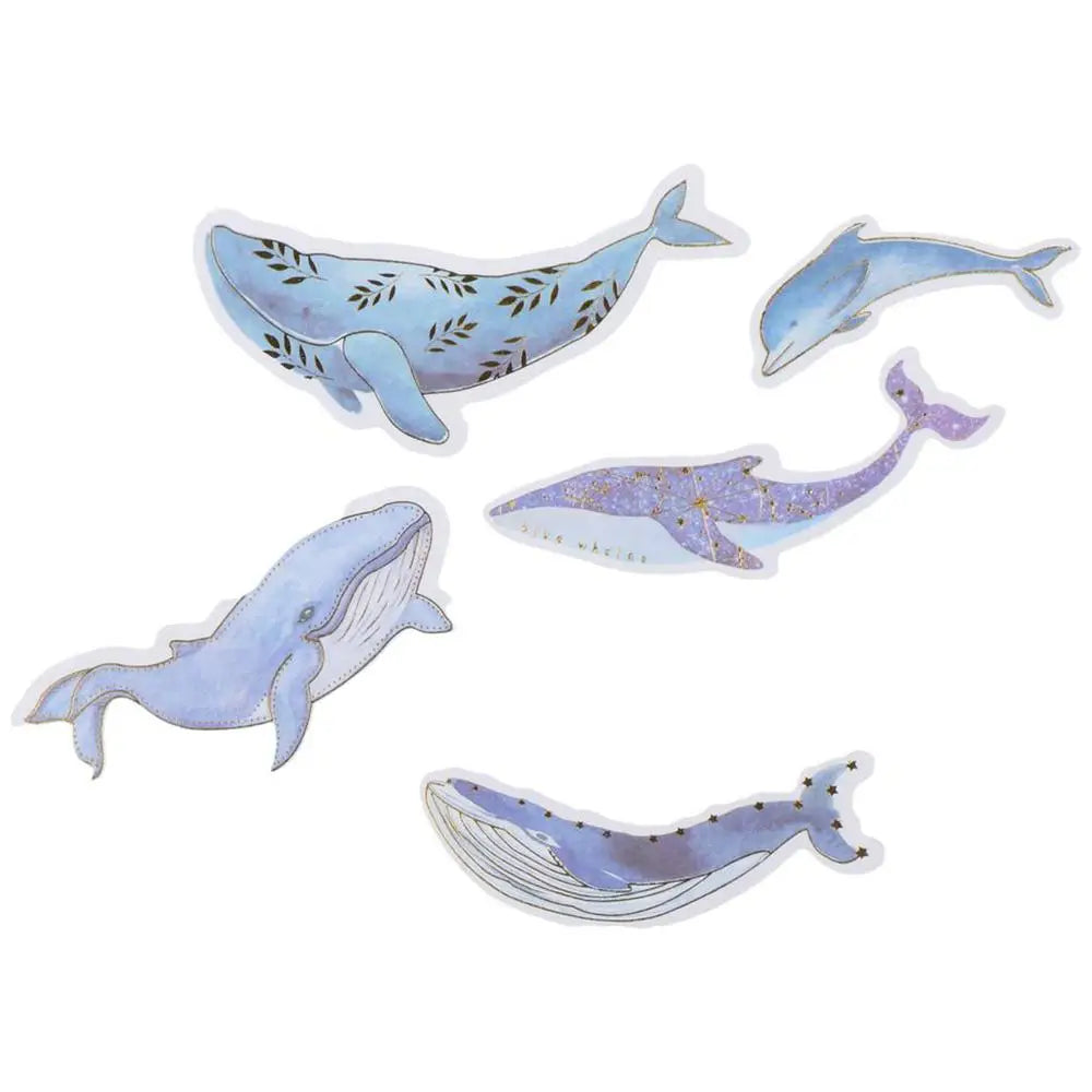 60-Pc Marine Life Washi Paper Stickers – Blue & White DIY Washi Paper Stickers HIP
