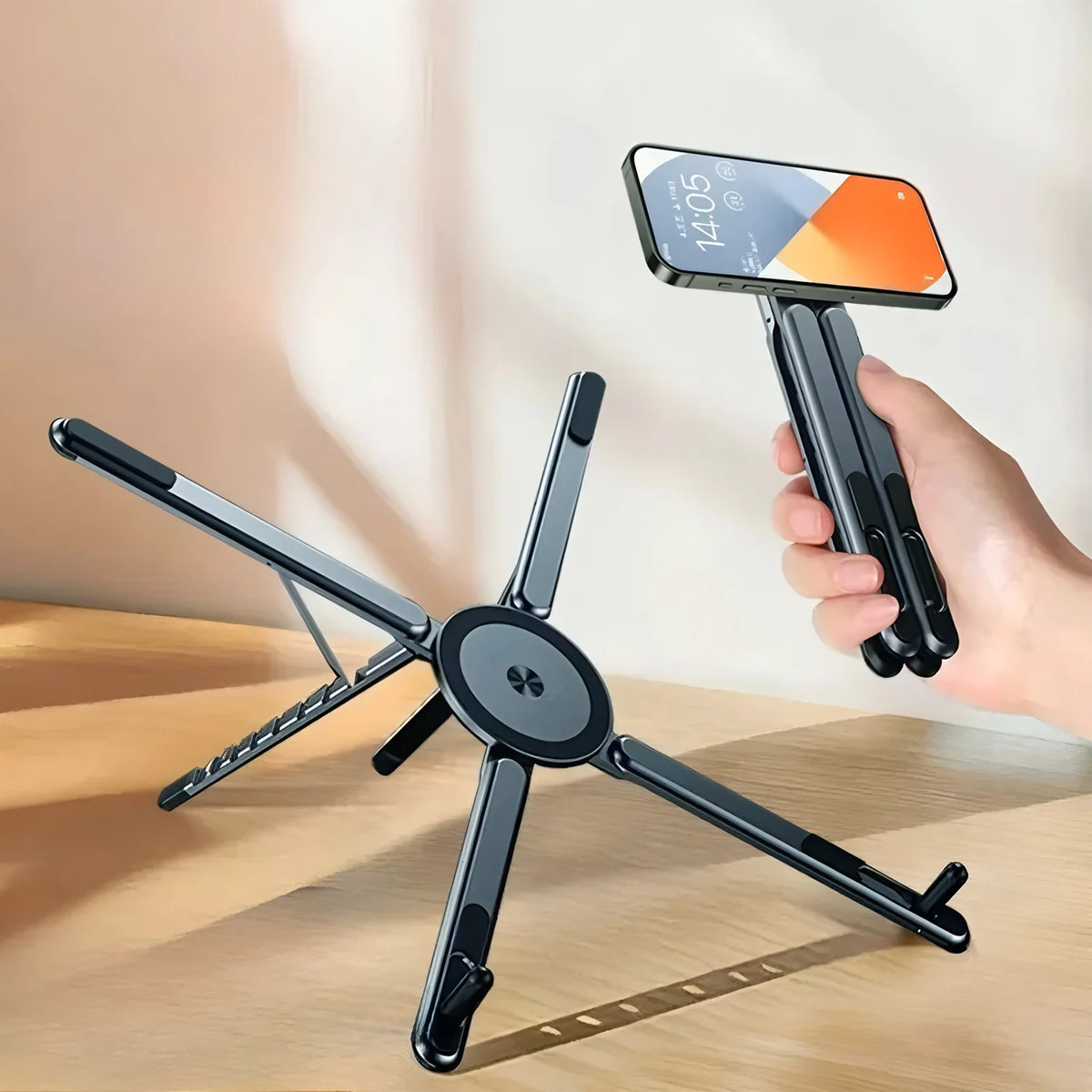 FireFrog Foldable Laptop & Tablet Stand – Magnetic Phone Holder Foldable Device Stand HIP