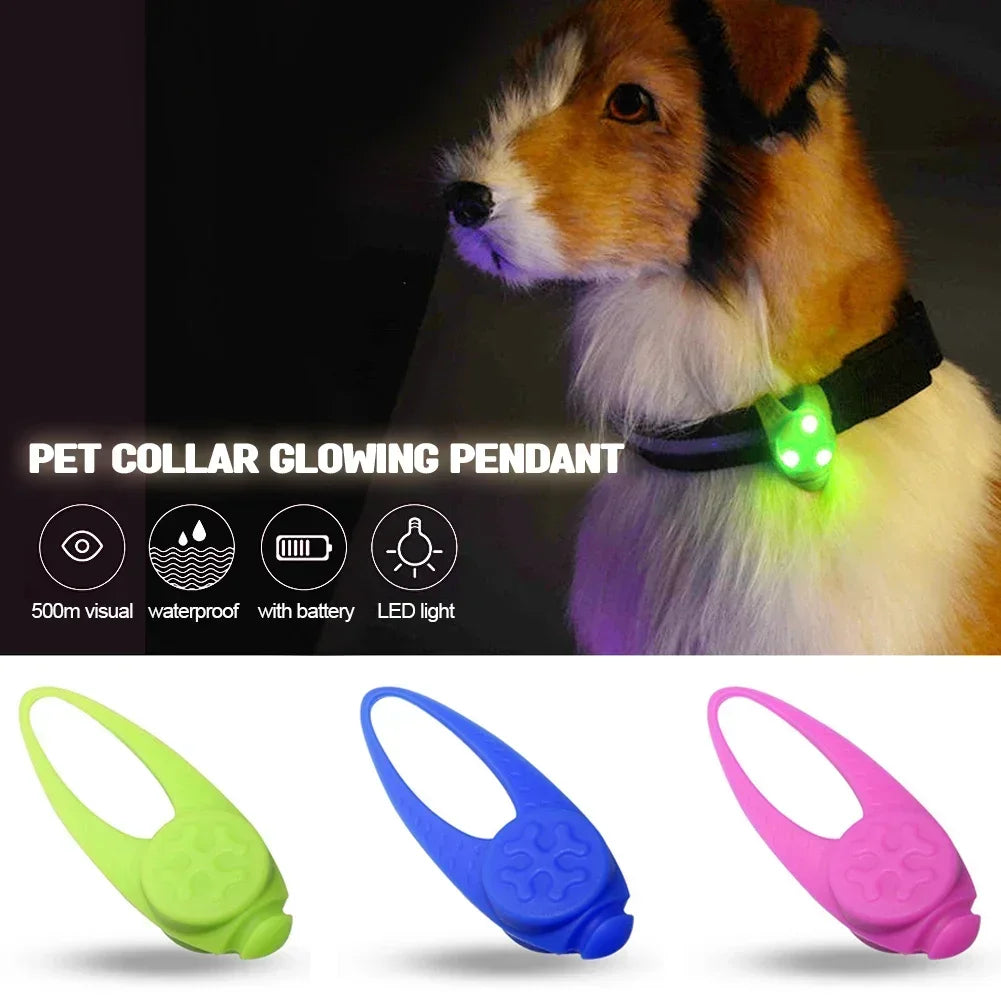 Pet Dog Night LED Flashlight Dog Cat Collar Glowing Pendant Safety Pet Leads Necklace Luminous Bright Decoration Collars HIP
