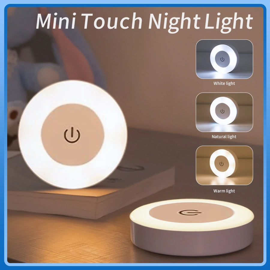 Wireless Wall Lamp Rechargeable LED Night Light With Touch Switch 3-Color Dimmable Reading Book Light For Bedroom Cabinet Closet HIP