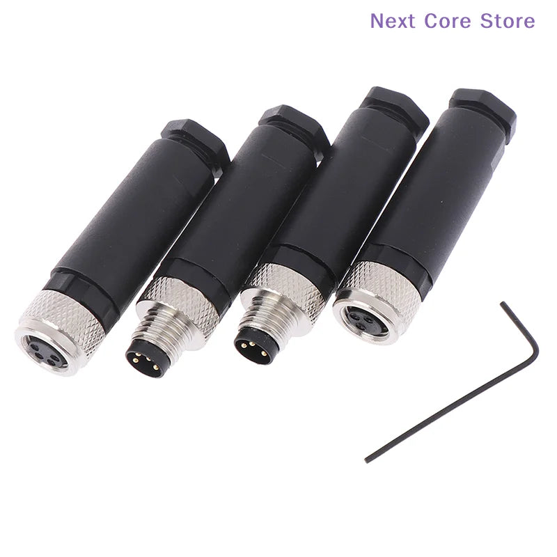 M8 Sensor Connector 3/4 Pin Male Female Straight Angle Plug Sensor Connector Plug HIP