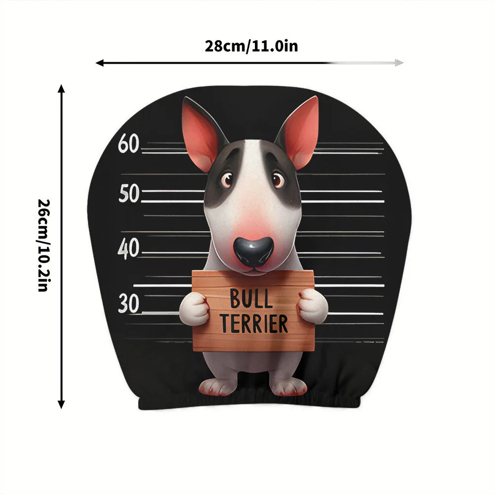 2-Pack Bull Terrier Headrest Covers – Funny Car Interior Decor Car Headrest Cover HIP