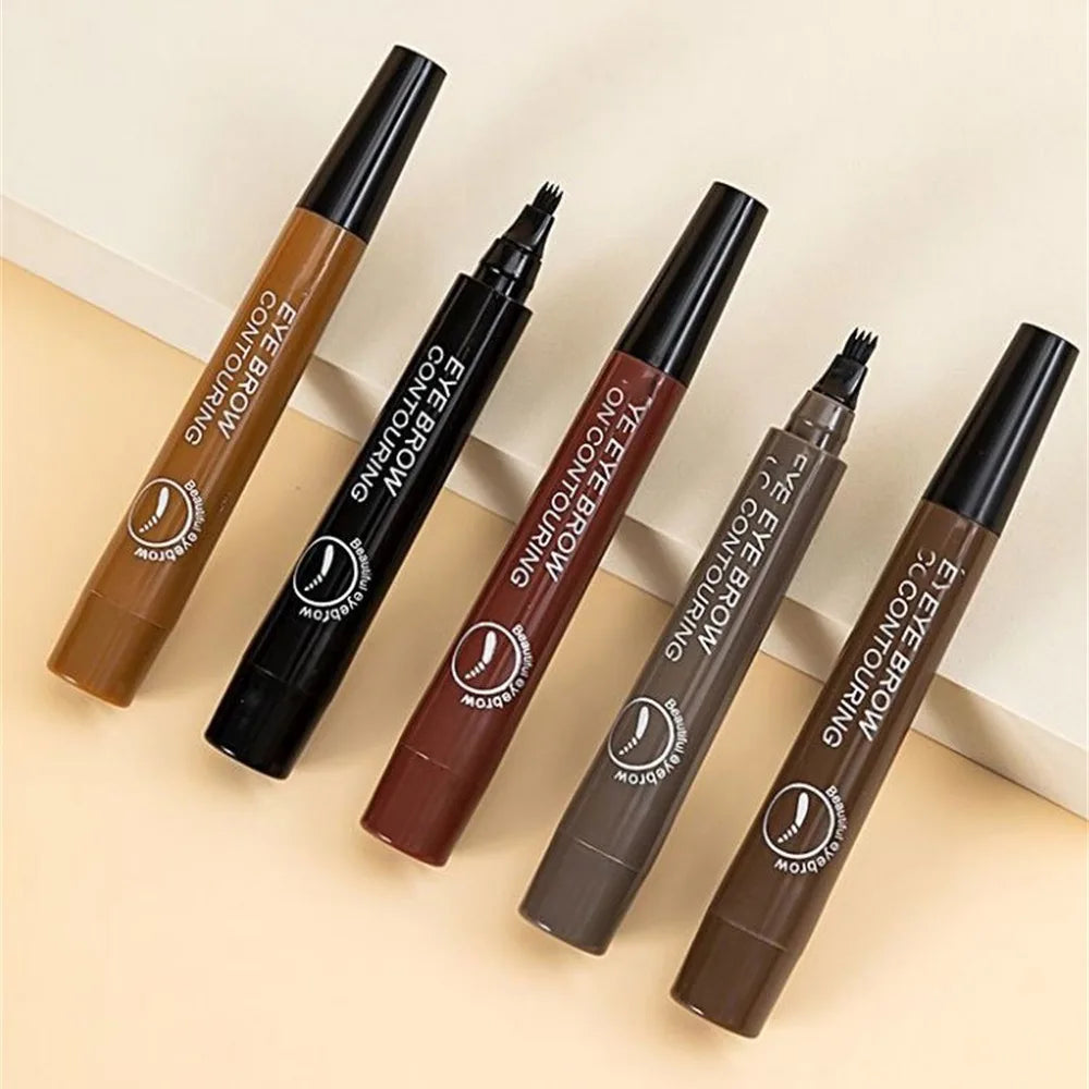 5 Colors Microblading Eyebrow Pen Waterproof Liquid Eyebrow Pencil Long Lasting Eyebrow Pen 4 Points Eye Brow Pen Cosmetics HIP