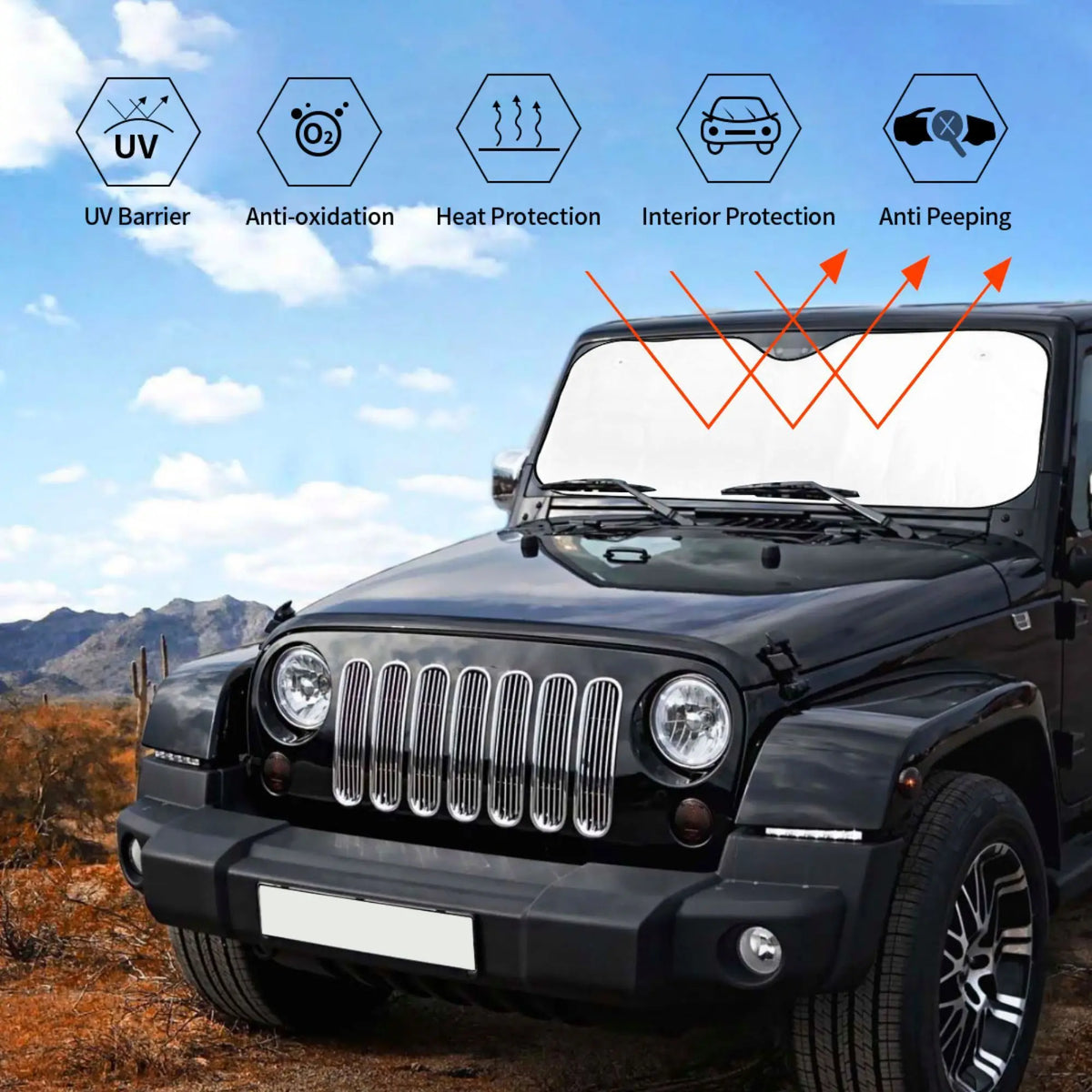 Foldable Car Windshield Sunshade – Colorful Forest Print Car Windshield Sunshade HIP
