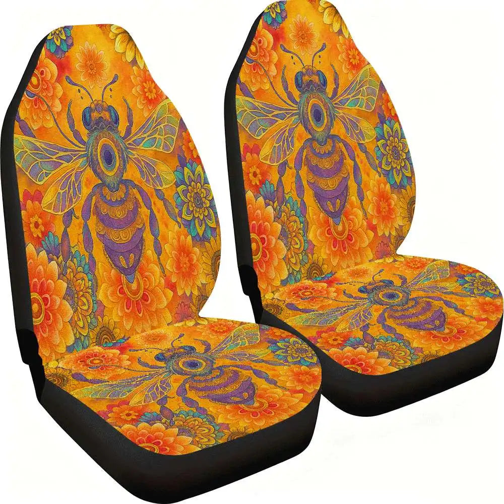 Bee Floral High-Back Car Seat Covers 2-Pack – All-Season Car Seat Covers HIP