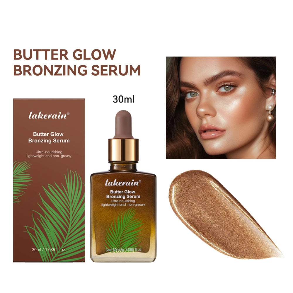 Butter Glow Bronzing Serum Innovative Nourishing Skincare Bronzing Drops for Radiant Natural Sunkissed Complexion Sunkissed Glow HIP 100ml