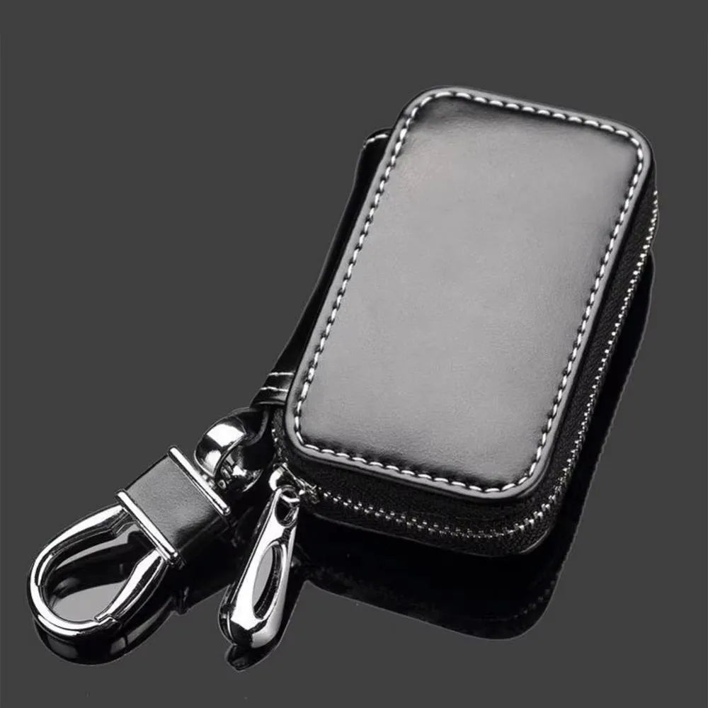 Leather Key Wallet Pouch – Zipper Key Holder for Men & Women Leather Key Wallet HIP
