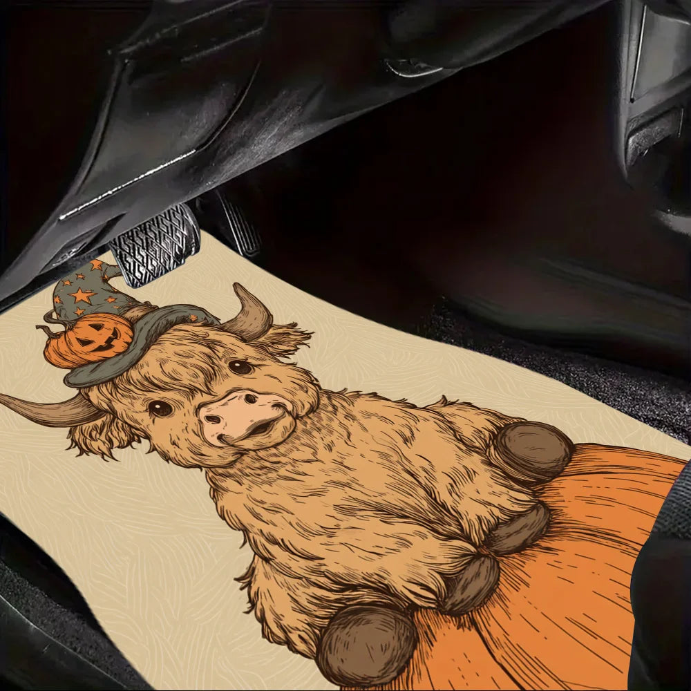 Halloween Highland Cow Car Floor Mats – Set of 4 | HIP Car Floor Mats HIP