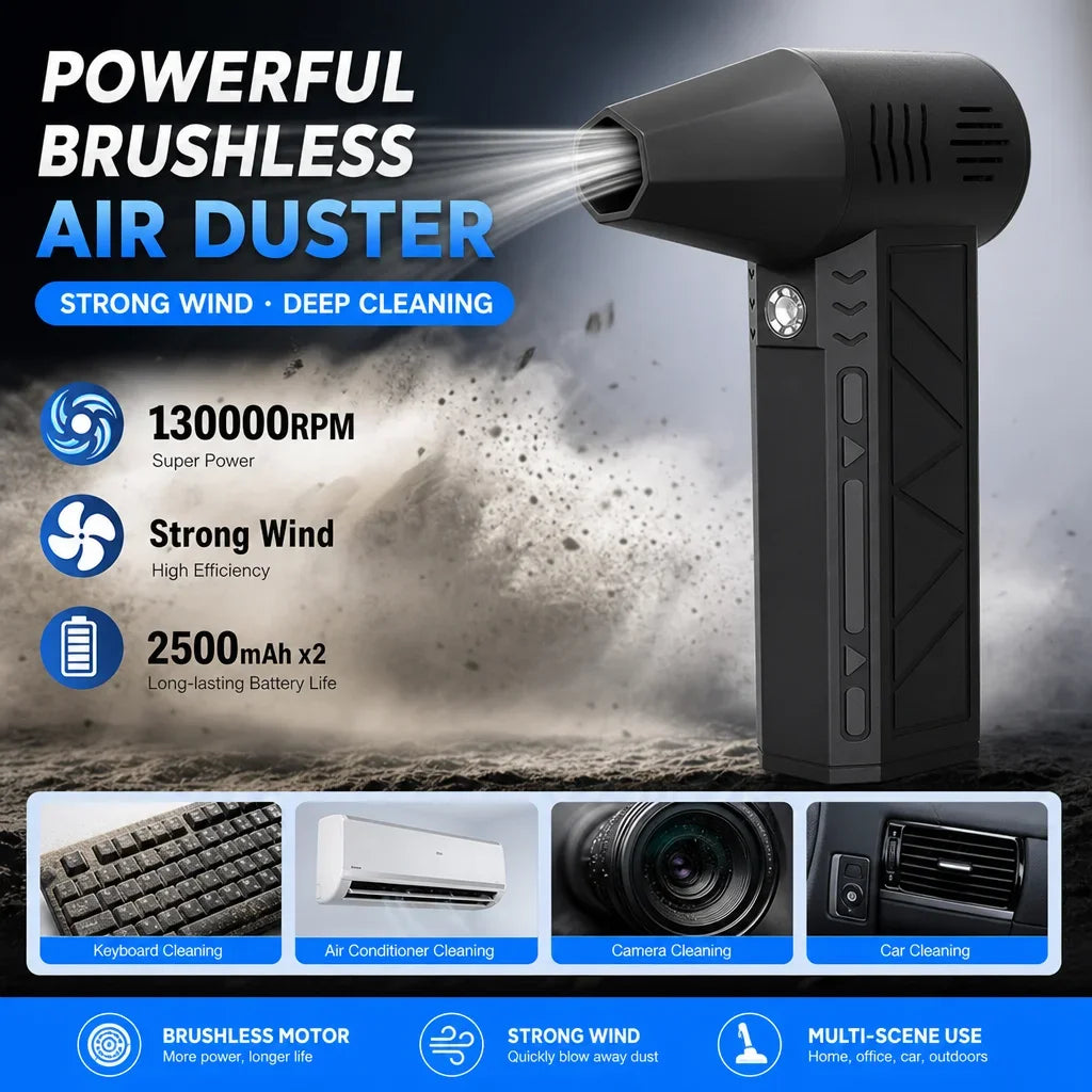 130,000 RPM Cordless Turbo Air Blower – Brushless Motor Duster Cordless Air Blower HIP