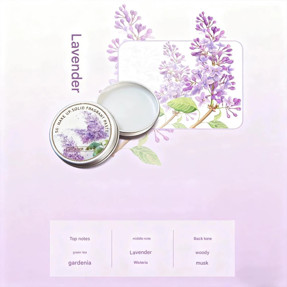 Long Lasting Scent for Romantic Souls For Dating Ladies Solid Perfume Exquisite Floral Solid Balm Jasmine Lavender Gardenia Rose HIP 05Lavender