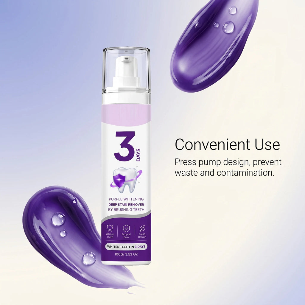 Purple Toothpaste – Brightening, Stain Removal & Fresh Breath Brightening Toothpaste HIP
