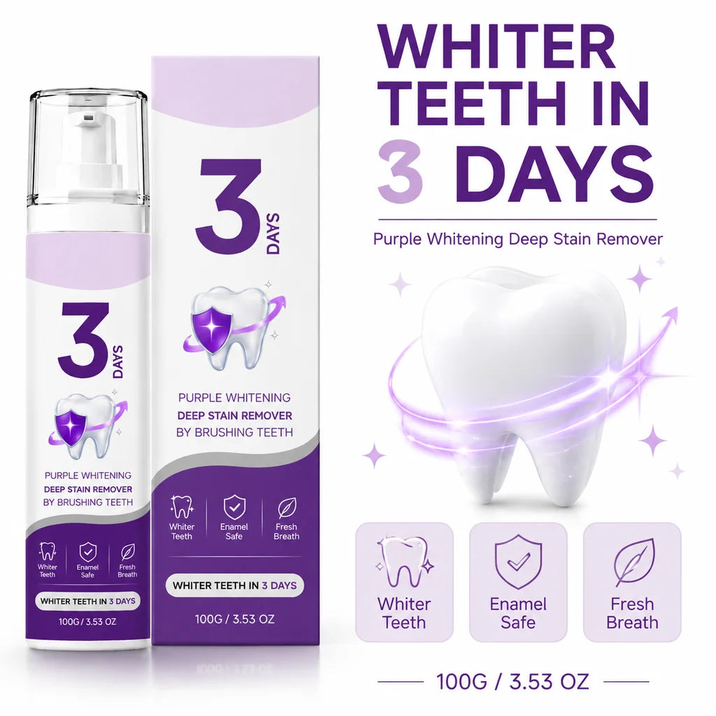 Purple Toothpaste – Brightening, Stain Removal & Fresh Breath Brightening Toothpaste HIP