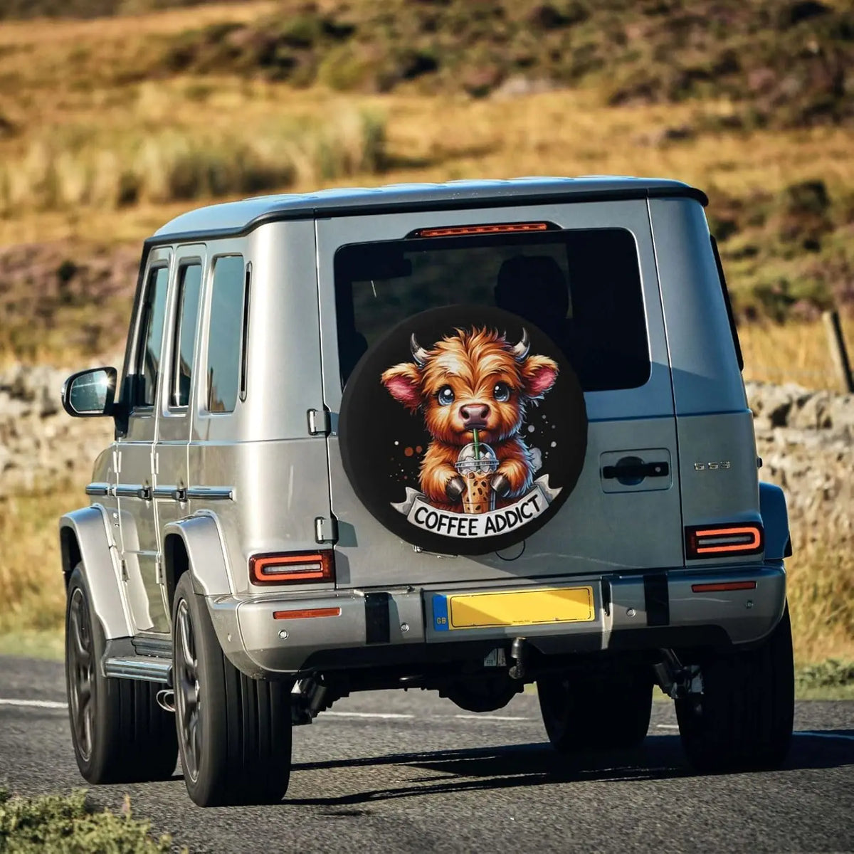 Highland Cow Coffee Spare Tire Cover | SUV Truck RV Spare Tire Cover HIP 1 17 in