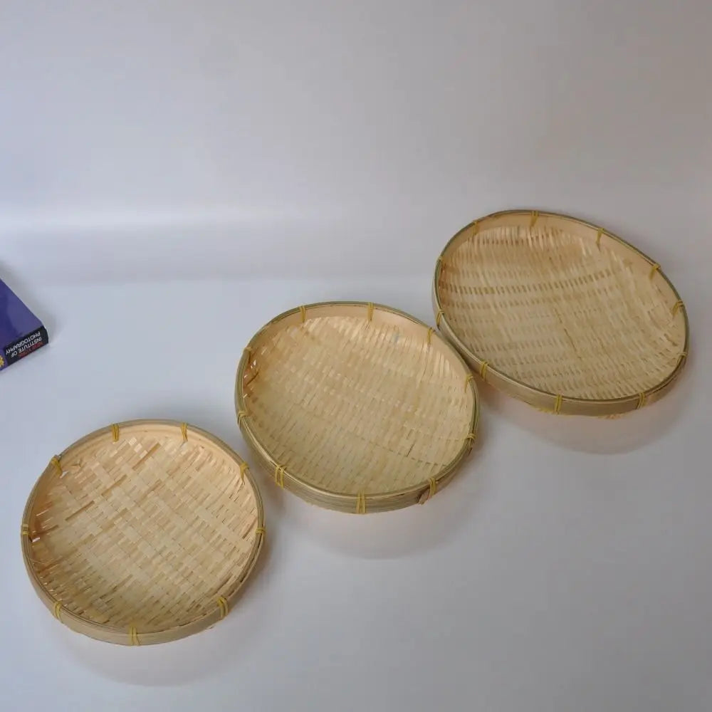 Handmade Woven Bamboo Tray Basket – Bread, Fruit & Wall Décor Woven Basket Tray HIP