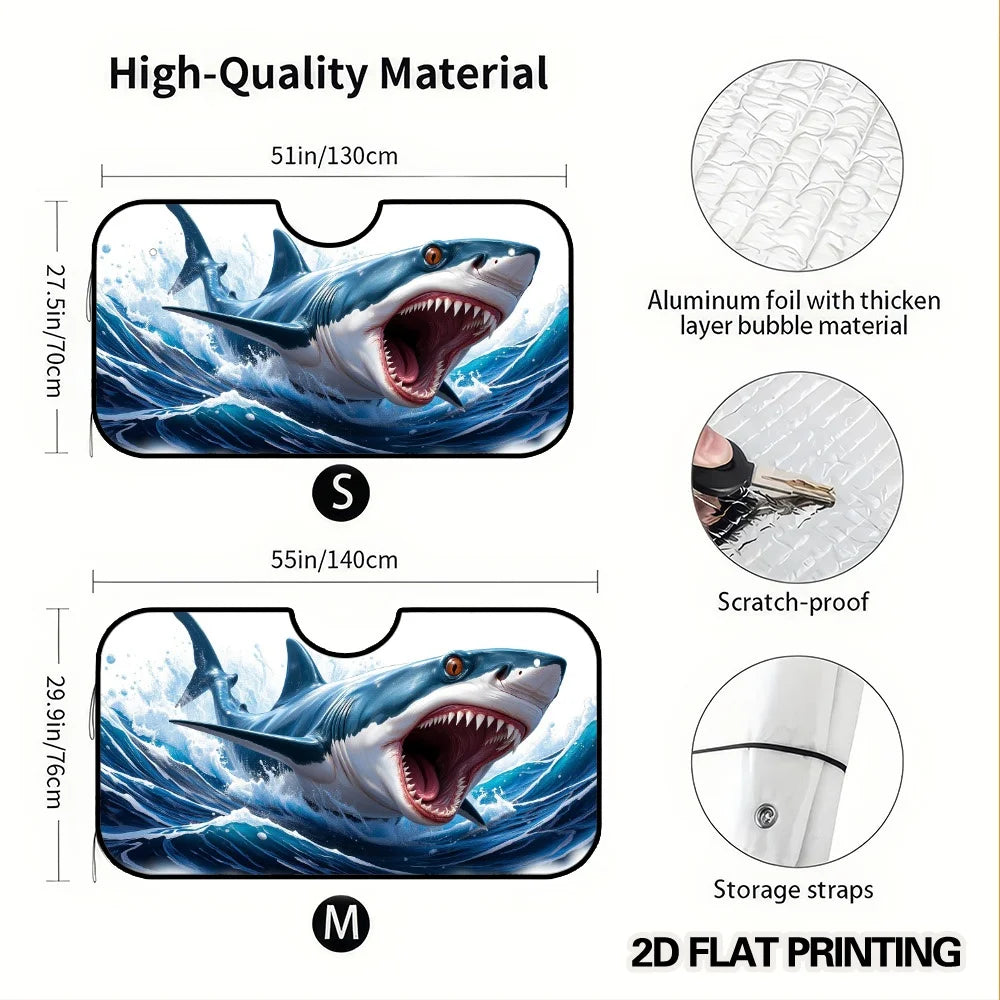 Shark in Waves Foldable Car Windshield Sunshade Visor Car Windshield Sunshade HIP