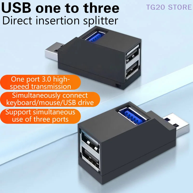 Mini USB 3.0 Hub – 3-Port High-Speed Splitter for PC & Laptop USB Hub HIP