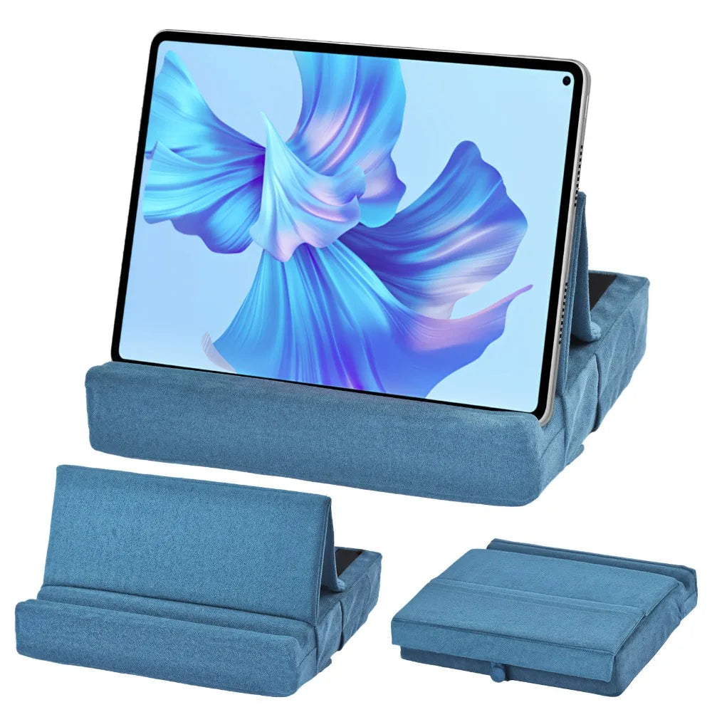 2-in-1 Foldable Tablet Pillow Stand for Lap – Multi-Angle Tablet Pillow Stand HIP Blue