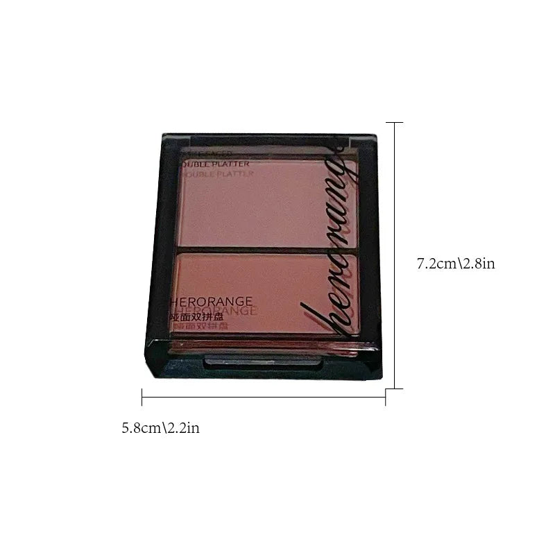 Two-color Matte Double Mix Dry and wet Natural Brightening Finishing Powder Highlights and Blush Contour Palette Makeup 3D HIP