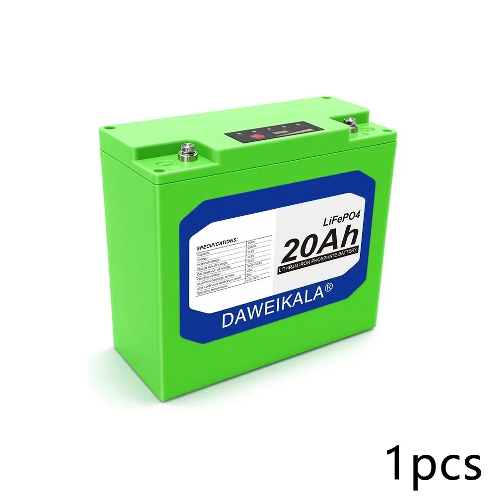 12V 20Ah LiFePO4 Deep Cycle Battery with BMS & Display LiFePO4 Battery HIP 1pcs battery