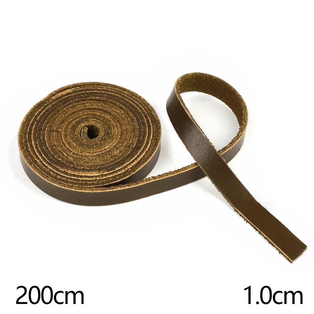 2 Meters DIY Leather Crafts Straps Strips for Bag Accessories Belt Handle Crafts Making 0.6/1/1.2/2/2.5cm Wide Durable Sturdy HIP 1cm Light Coffee