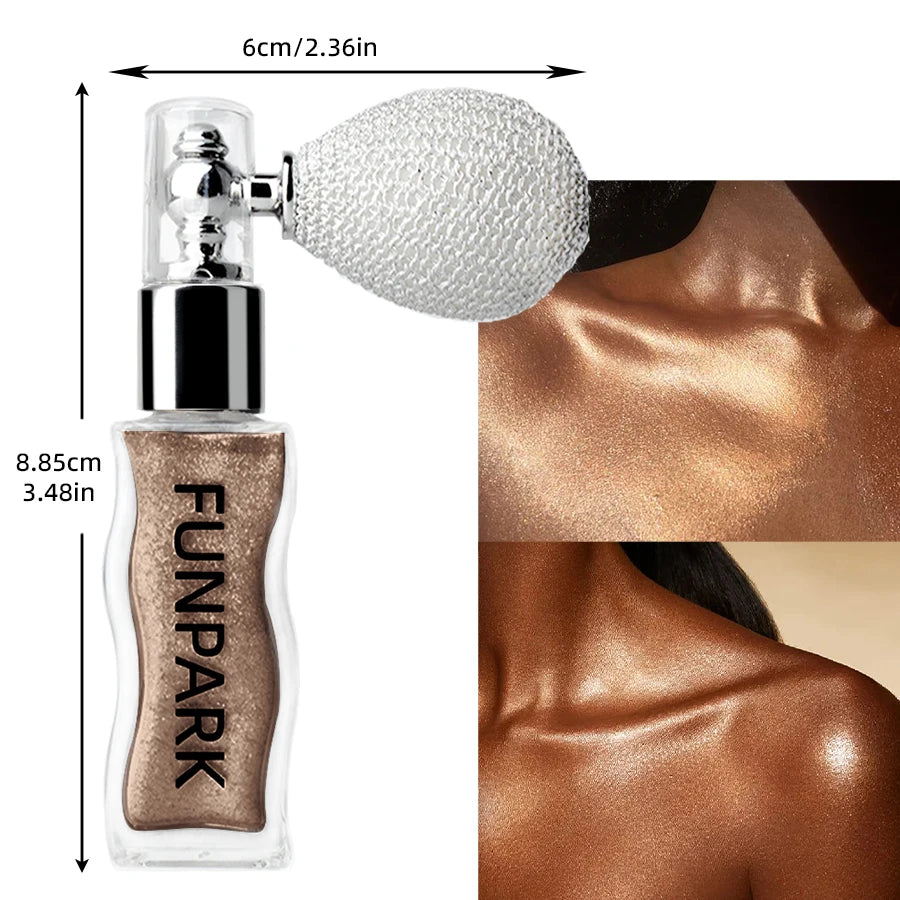 1PC Highlighter Powder Brightens The Whole Body Sparking Face Korean Makeup Lasting Pearlescent White Brown Silver Cosmetics HIP 104