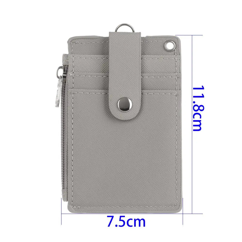 PU Leather Card Holder Wallet with Keychain & Coin Purse Card Holder Wallet HIP