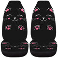 2-Pack Cat Print Car Seat Covers – Black Pink Kitten Design Car Seat Covers HIP 1