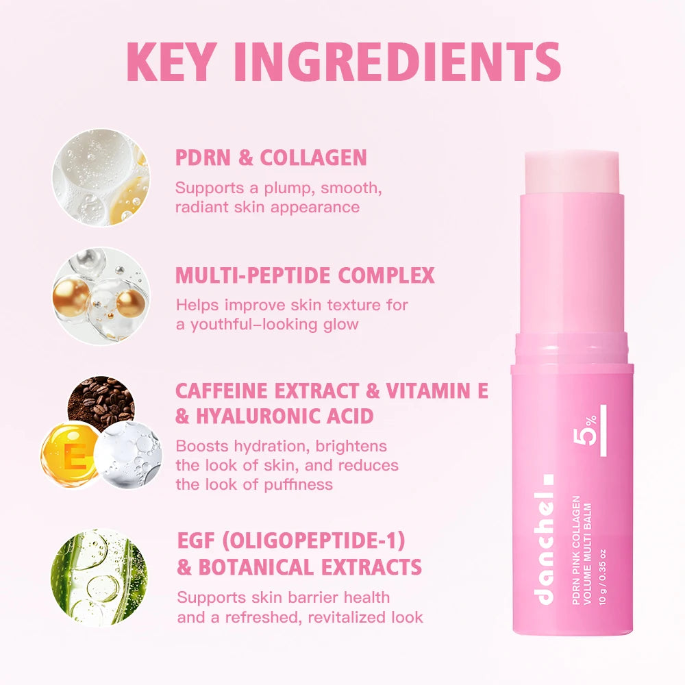 PDRN Pink Collagen Volume Collagen Stick Multi Balm Stick Deep Hydration Moisturizer Brightening Plump Smooth Face Skin Care HIP