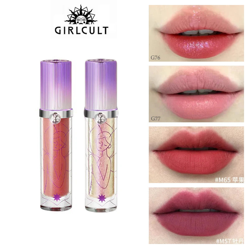 Girlcult Black Shimmer Matte Velvet Lip Cream Pearl Twinkle 3.5g Shimmer Lip Cream HIP