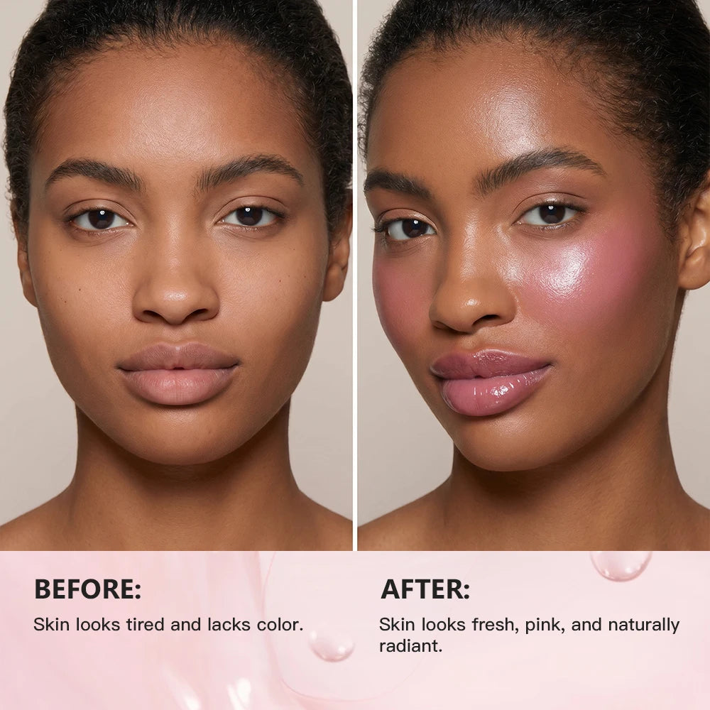 Magic Color Changing Blush & Color Changing Lipstick Cooling Gel Blush Dual Temp Hydrating Blush Stick Moisturizing Makeup Kit HIP