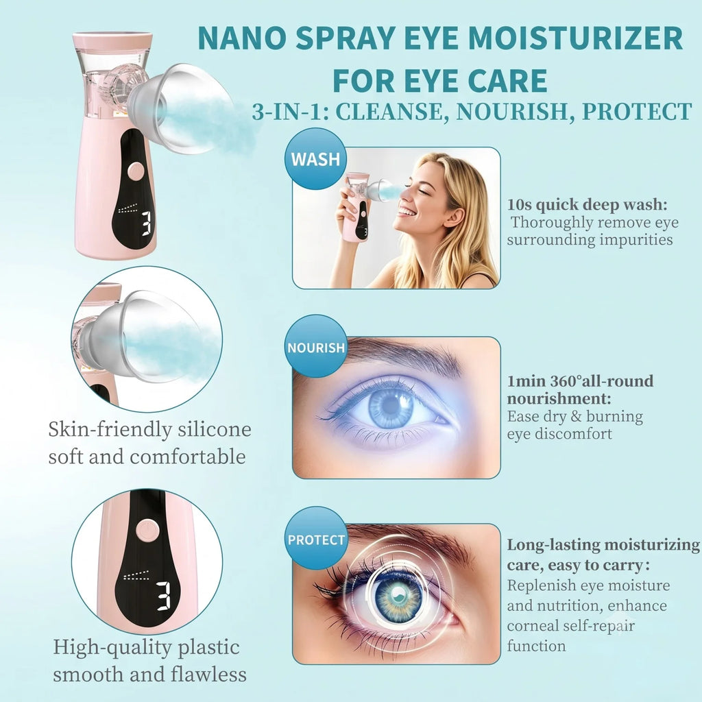 2-in-1 Face & Eye Nano Mist Sprayer | Portable Skin Steamer Nano Mist Sprayer HIP