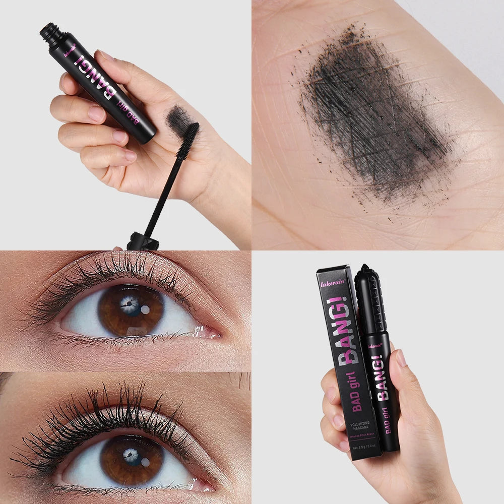 Black Waterproof Mascara 4D Lengthening Curling Volumizing Eyelash Extension Smudge Proof Long Lasting Korean Eye Makeup HIP